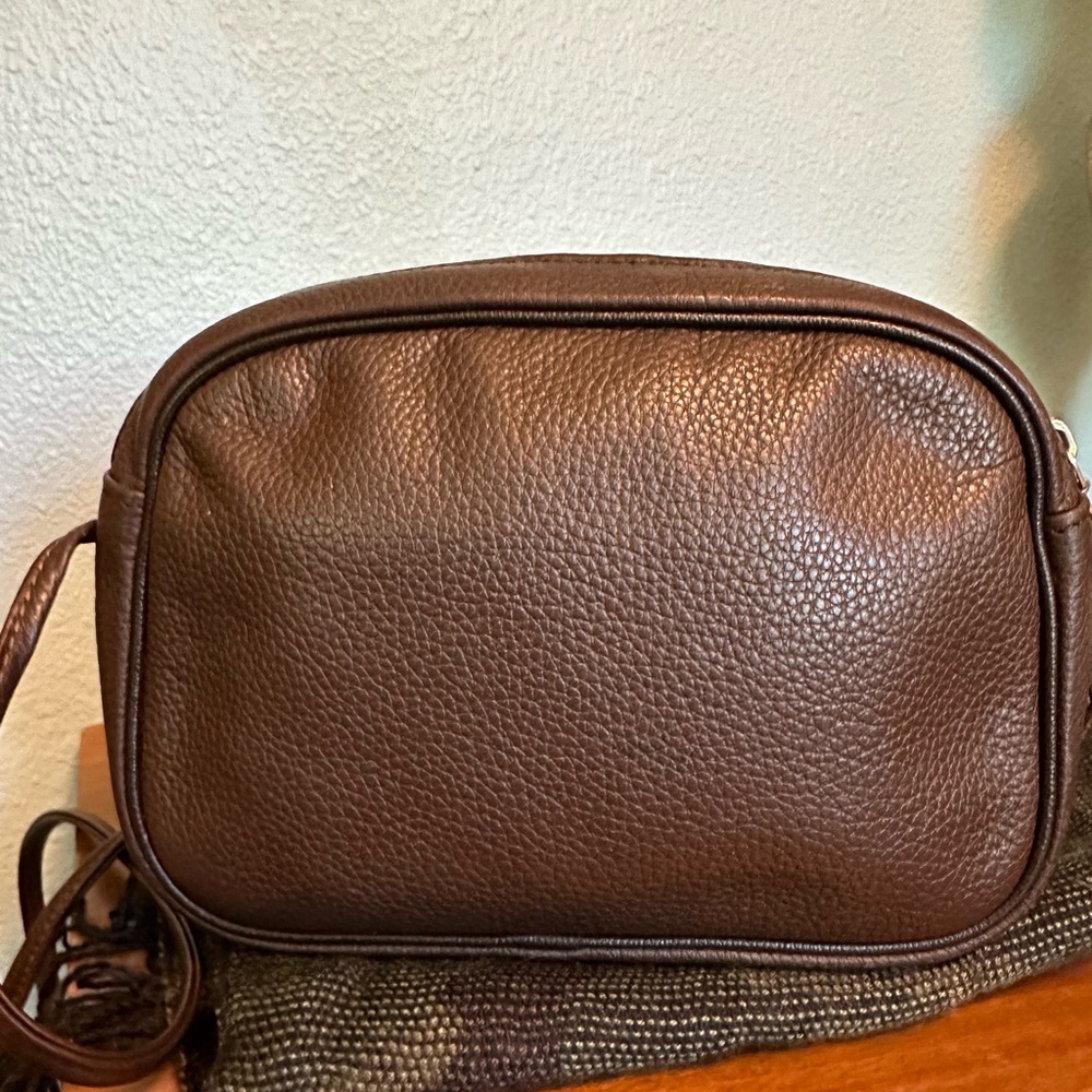 Vintage  Longchamp pebbled, leather brown shoulder bag - Picture 6 of 14